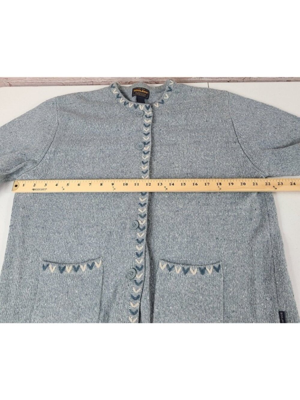 Woolrich Wool/Ramie Blend Cardigan Sweater Long Sleeve Cottagecore Women's XL - Picture 5 of 16